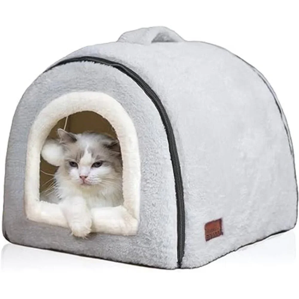 Cat Bed for Indoor Cats，Foldable cat cave，Anti-Slip & Water-Resistant